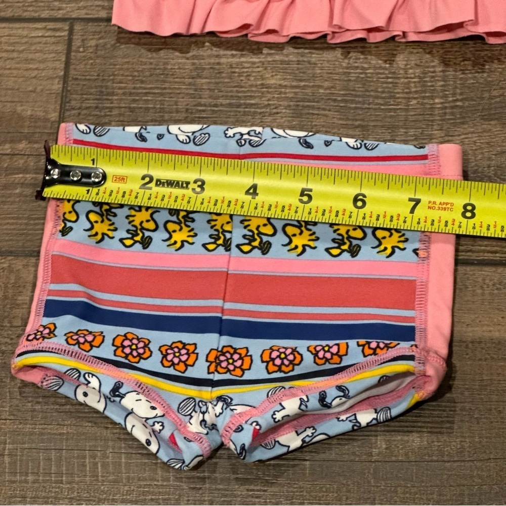 Hanna Andersson Baby Girl Snoopy Swimsuit Shirt Size 3-6 Months Pink Ruffle - Picture 13 of 13